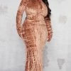 Plus Brown Textured Velvet Longsleeve Maxi Dress -US Dresses Sales Store ac75333c487efa21f1d5e43f09dacd370143c258 cnc0715 1