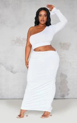 Plus White Slinky One Shoulder Cut Out Midi Dress -US Dresses Sales Store acd9fb85da2bd8cd8d539f3927eddec8633909b4 cnb4365 3