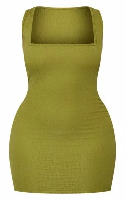 Shape Olive Textured Square Neck Bodycon Dress -US Dresses Sales Store ad220c36682e86b6255d5885e2febadd2b323c83 cna8730 5