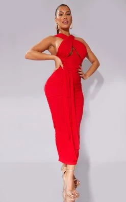 Shape Red Mesh Wrap Neck Tie Detail Midaxi Dress 9 Shape Red Mesh Wrap Neck Tie Detail Midaxi Dress -US Dresses Sales Store add32c2f6480ddbe960c527d9affd24681b43238 cmv1610 4