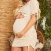 Maternity Cream Linen Mix Ruched Detail Bodycon -US Dresses Sales Store ade387544788d4094281fe54fabf3f6181b97bf4 cms3083 1