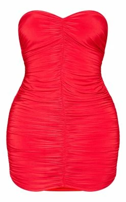 Shape Slinky Red Ruched Bandeau Bodycon Dress -US Dresses Sales Store afdb304098c83104b76c8b0a0f4233108b02fb8a cmy3303 6