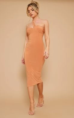 Clay Slinky One Shoulder Strap Pointed Hem Midi Dress -US Dresses Sales Store b0489175e67a9eddf104e96424ea91680ad8f505 cnd5843 3