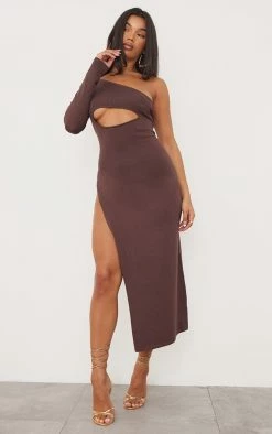 Chocolate One Shoulder Knit Maxi Dress -US Dresses Sales Store b2c9c3971e2da8c2090a6d639c26a318afb275db cmz8153 3