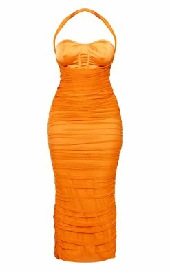 Shape Orange Mesh Corset Detail Ruched Maxi Dress 11 Shape Orange Mesh Corset Detail Ruched Maxi Dress -US Dresses Sales Store b3542364282bed5fe50b035941585404f1d81e2e cne4655 5