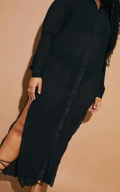 Plus Black Plisse Midi Shirt Dress -US Dresses Sales Store b5e9b59ce7883dd657879bc3882cdc77c927847f cmv7992 5