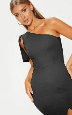 Black One Shoulder Bow Detail Midi Dress -US Dresses Sales Store b8356ac90385406d6b26c02bf5d3e2220ebec26c CMZ8019 4