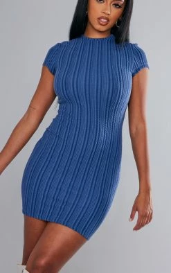 Navy Textured Rib Cap Sleeve Bodycon Dress 9 Navy Textured Rib Cap Sleeve Bodycon Dress -US Dresses Sales Store b998e8bf3ec035af3eb5aec40313ae7d392de990 cnd2190 4