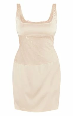 Nude Satin Lace Insert Trim Detail Strappy Bodycon Dress -US Dresses Sales Store b99ec54caab3998b38431754f94324704352e168 cne1376 5