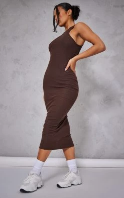 Chocolate Rib Binding Racer Neck Midi Dress -US Dresses Sales Store bd837c3dca2b12f97b933416a7c154bb28e24d58 cnb1096 3