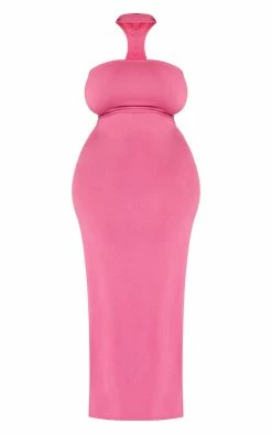 Plus Hot Pink Crepe Neck Detail Maxi Dress 11 Plus Hot Pink Crepe Neck Detail Maxi Dress -US Dresses Sales Store bdd016505a6cc35ca6497863b335100e87d37b84 cnd4972 5