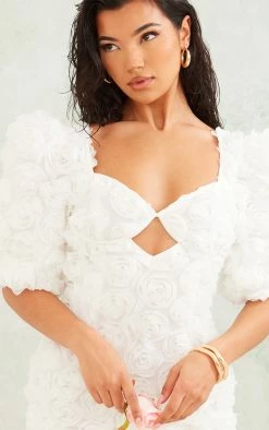 White Rose Applique Puff Sleeve Cup Detail Bodycon Dress 10 White Rose Applique Puff Sleeve Cup Detail Bodycon Dress -US Dresses Sales Store bf23e09ef680b7127727a5fc77f0b91ee877e32f cnd2175 4