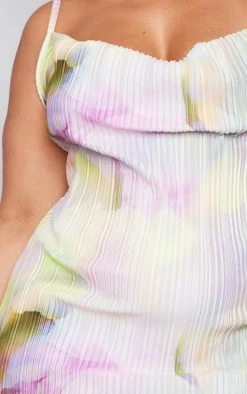 Plus Lilac Watercolour Printed Plisse Cowl Neck Maxi Dress -US Dresses Sales Store bf53bd368e5928c4faaeae87cb2f0c477ccd13fd cne2075 4