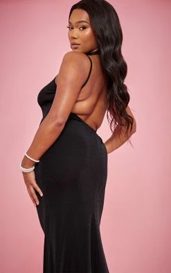 Plus Black Acetate Slinky Strappy Low Back Maxi Dress 10 Plus Black Acetate Slinky Strappy Low Back Maxi Dress -US Dresses Sales Store c03833c0dad22e1f79a9b497f1f73bb4dd05e98f cnd9822 4