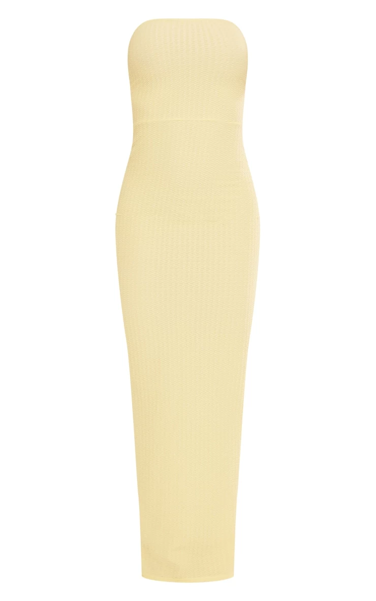 Lemon Textured Bandeau Split Front Midaxi Dress 7 Lemon Textured Bandeau Split Front Midaxi Dress - Image 5