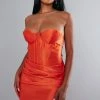 Bright Orange Satin Underwired Cup Detail Ruched Bodycon Dress -US Dresses Sales Store c478d6002aa47e6917fe32b568a65c9e81777cc3 cnd0379 1