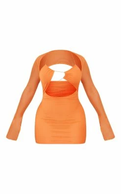 Shape Bright Orange Shape Mesh Lace Up Detail Overlay Bodycon Dress -US Dresses Sales Store c775eb22cd6ea481fac5f30dcfcc8775005d43de cna2368 6