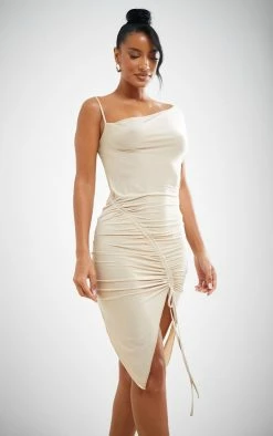 Stone Slinky One Shoulder Strap Pointed Hem Midi Dress -US Dresses Sales Store c7f1c766af090b4907e5a7958f1249f655332d6f cnd5842 3