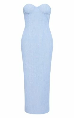 Light Blue Linen Look Bandeau Underwired Midaxi Dress -US Dresses Sales Store c9010ed14c3a53d60f14927f9184a6d958f2f6d1 cne1422 5