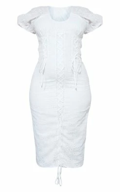 Plus White Broderie Anglaise Lace Up Midi Dress 11 Plus White Broderie Anglaise Lace Up Midi Dress -US Dresses Sales Store cacb2baa14d8022788bb4e3e6c14a690cff85a50 cnd4877 5