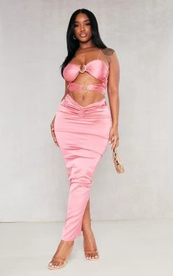 Shape Pink Satin Trim Detail Cut Out Midaxi Dress -US Dresses Sales Store cb833d013a2dc72e3106090734eb54358e902860 cnc8784 3