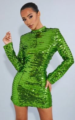 Petite Green Sequin Shoulder Pad Micro Mini Dress -US Dresses Sales Store cc149c911a22778ba27045b43b41c89332d5dd6b cnb6711 3