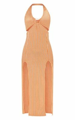 Orange Striped Ring Detail Halterneck Maxi Dress -US Dresses Sales Store cdc64fbebcc1e6c7fe4b74e159c1d57e1635f502 cmy4463 6