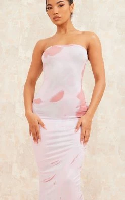 Pink Body Print Slinky Bandeau Midaxi Dress -US Dresses Sales Store ce67e6f28d23ef968cafa37076bb1aed79536ee9 cne2714 4