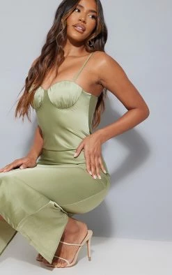 Sage Green Satin Ruched Cup Strappy Midi Dress 10 Sage Green Satin Ruched Cup Strappy Midi Dress -US Dresses Sales Store cf6c002d669be29f1a421c51030dc6734d051c81 cmw8349 5