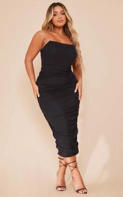 Shape Black Bandeau Mesh Corset Ruched Midaxi Dress -US Dresses Sales Store d06b85383ce2c0603c606d5008bb8d6ba45c3399 cnb0865 1