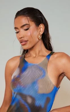 Blue Printed Mesh High Neck Racer Midi Dress -US Dresses Sales Store d1e82a330490ddac85cddeaa6b98abc6685cb9a1 cnc2655 5