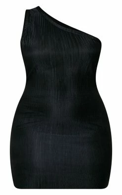 Plus Black One Shoulder Plisse Bodycon Dress -US Dresses Sales Store d59d406bf5447418158503d11370fd2aaa4dc4ad cne4176 5