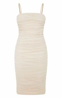 Nude Strappy Mesh Ruched Midaxi Dress -US Dresses Sales Store d5b8db02f040463aefbd44cb37027a44ef809530 clx3332 3