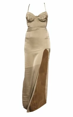 Sage Green Satin Ruched Cup Tie Strap Maxi Dress -US Dresses Sales Store d6d286e7a44489880bf60a7353852b1360d3e8a1 cmw5587 6