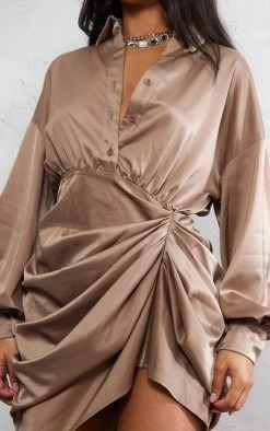 Taupe Satin Drape Skirt Oversized Sleeve Shirt Dress 10 Taupe Satin Drape Skirt Oversized Sleeve Shirt Dress -US Dresses Sales Store d8c064d06b900adb6d1f9035956264b7b549a854 cnc6215 4