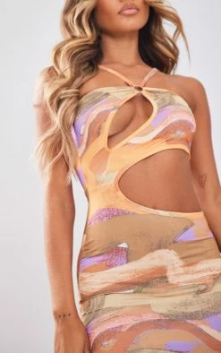 Orange Abstract Print Slinky Ring Detail Cut Out Maxi Dress -US Dresses Sales Store d9dcbd870eb941cd2c9d0a43f92361de5d64dbb0 cne2706 4