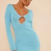 Aqua Glitter Knit Plunge Cut Out Dress -US Dresses Sales Store dc32e3bf341eae326b4d8771abf240d9b122f8b0 cnc3323 1