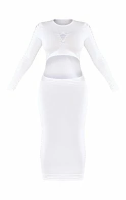 Shape White Soft Seamless Cut Out Ruched Midi Dress -US Dresses Sales Store dd23496b6700574a225af6e5dd9cb6b9e277a5cd cne0603 5