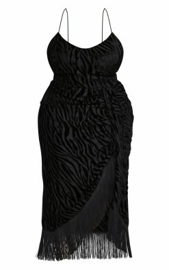 Plus Black Devore Tassel Detail Underwired Draped Midi Dress -US Dresses Sales Store dd704fabf358a62b7063166ef0687ac26901445a cnb5218 5