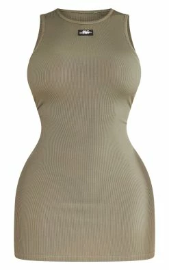 PRETTYLITTLETHING Shape Sage Green Rib Racer Neck Mini Dress -US Dresses Sales Store de1a745270693f743165c2df9396812b6ec59590 cne3535 5