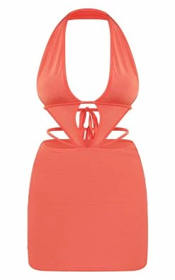 Orange Slinky Halter Tie Back Detail Bodycon Dress -US Dresses Sales Store e0e33ce9510a6caa57bd7b24cf75837c974d2178 cnd2265 5