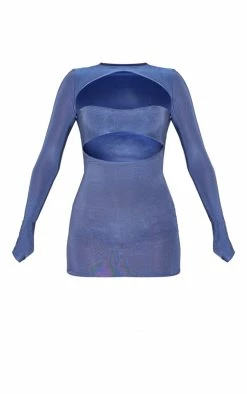 Blue Slinky Bust Detail Cut Out Long Sleeve Bodycon Dress -US Dresses Sales Store e5eaaeaae7128ee1d1d4c3cd4e54574a774b14d8 cnb2592 5