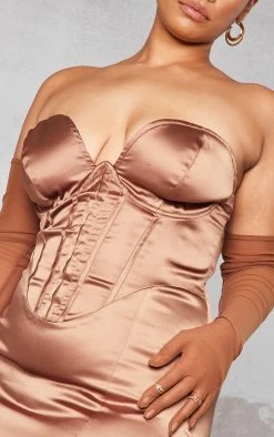 Plus Mocha Satin Corset Midi Dress -US Dresses Sales Store e65919360e9c6479463c19e33ddd24ad672d421f cna8287 4