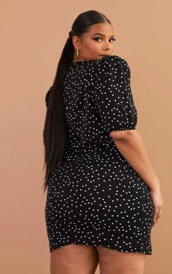 Plus Black Polka Dot Puff Sleeve Tea Dress -US Dresses Sales Store e7208554d740fdec766a52f193eadad81d689c78 cmw2873 3