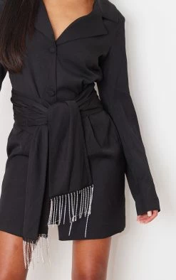 Tall Black Tie Waist Detail Blazer Dress -US Dresses Sales Store e7827c893e3647e93d7b5cb06c3c38c146ee6bf4 cnb6663 4