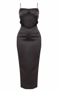 Black Satin Underwired Strappy Cut Out Midaxi Dress -US Dresses Sales Store e8aefee4ee408f10f47e447c4c2201c04c6f3d77 cne1425 5