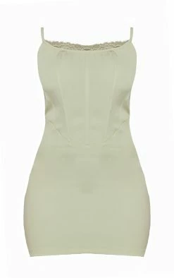Sage Woven Corset Lace Trim Strappy Bodycon Dress -US Dresses Sales Store ebec4e776eec86685b30f6356f9673b186211b37 cnc7694 5