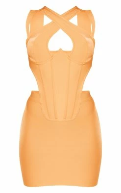 Orange Bandage Cross Bust Corset Cut Out Side Bodycon Dress -US Dresses Sales Store ecf4d012d60552156de25cfbae7f64a2ce97a7a7 cnd5902 5