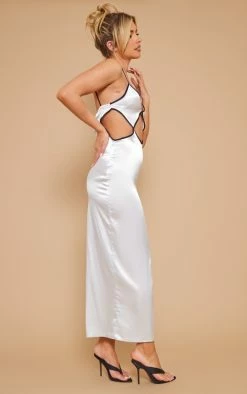 Silver Waist Cut Out Strappy Satin Midaxi Dress -US Dresses Sales Store ee60213101e6c687c1bf46cc81de42c24e98b47d cnd0611 3