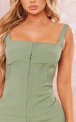 Khaki Chiffon Hook & Eye Binding Detail Bodycon Dress 10 Khaki Chiffon Hook & Eye Binding Detail Bodycon Dress -US Dresses Sales Store f0758b2c4f29d53a647d2a995d0ba3f334c00e1d cne2697 4